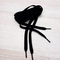 Шнурки к6591 120см проские, черные 8мм, пара