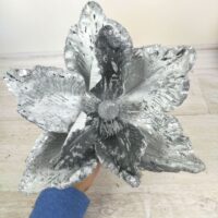 Декоративна квітка Магнолія 24см, колір - сріблясто-сірий оксамит 839-051