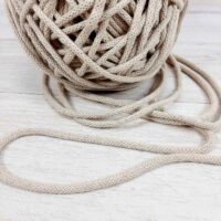 Трикотажный котоновый шнур Премиум №736 5мм бежевый для люльки 1м