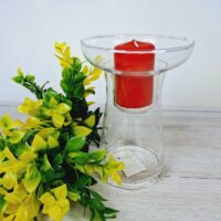 Свічник скляний зі знімною склянкою для декору 14.5см 527-C13