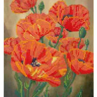 ЮМА 423 Красные маки, схема под бисер