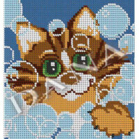 ДАНА-156 Котенок на пузыриках, схема под бисер