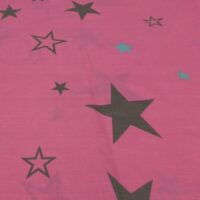 Хлопковая ткань (бязь Gold) 220см Звезды на ярко-розовом