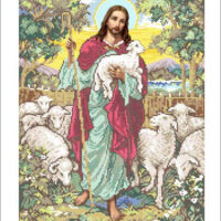 Золотая подкова ЗПО-003 Добрый пастырь, схема под бисер