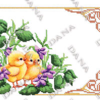 ДАНА-2172 Весенние цыплята, схема под бисер