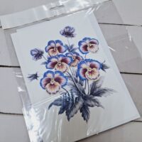 Принт для вишивки "Фіалки" P-Ris-7 А5 20,5*14,5см