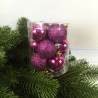 Набір ялинкових куль 4см, колір - магнолія, 12 шт: глянець, матовий - по 6шт 147-509