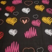 Хлопковая ткань (бязь Gold) 220см Цветные сердечки