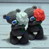 Мыло ручной работы Мишка Тедди с букетом