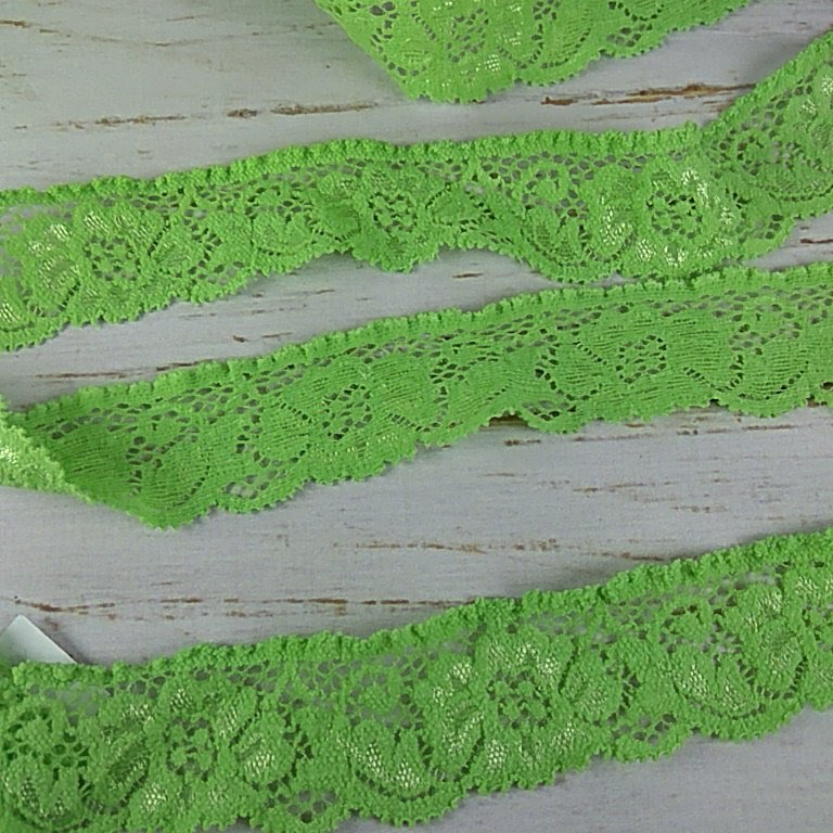 Кружево эластичное 3см салатовое 8337