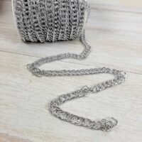 Цепь бижутерная двойная № S серебро