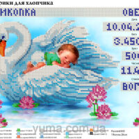 ЮМА 4296 Метрика для мальчика, схема под бисер