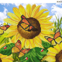 ЮМА 490 Подсолнухи, схема под бисером