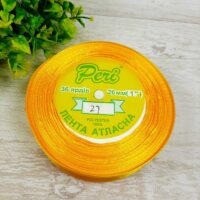 Стрічка атласна 26мм 33м 027 Жовтий середній