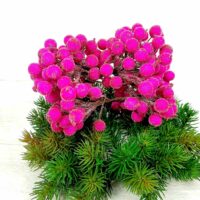 Ягода в цукрі 12см рожева пучок