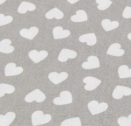 Хлопковая ткань (бязь) 160см №471 Разносторонние сердечка на сером фоне