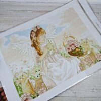 КІО 16-42 Янгол з кошенятами 33*45см схема для вишивки нитками