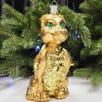 Новорічна фігура ДРАКОН (символ року 2024) ЗОЛОТО , розмір 13*7см, 612350