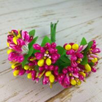 Добавка Тычинка трехцветная 11см 5 розово-желтые 570335