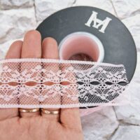 Стрічка мереживна рожева 4см Ф08757