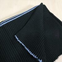 Довяз (манжетная резинка) №5 40*50см черный с голубой полосой