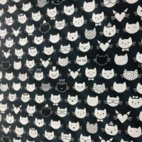 Хлопковая ткань (бязь Gold) 220см Котики  на черном