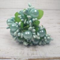 Жемчужинка с тычинками на проволке 2016-1-9-1 лазурь