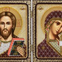 Новая Слобода СЕ7200 Христос Спаситель и Богородица Казанская, рамка-складень