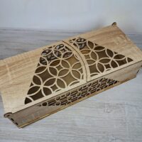 Коробка ажурна з дверцятами натур. дерево 39,5*16,5*9,5см