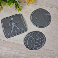 Терпоаплікація сірий металік 6*6см