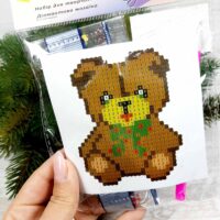 Набір для творчості зі стразами (наклейка) Ведмедик з бантиком 10*10см 198886
