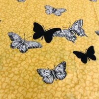 Хлопковая ткань (бязь Gold) 220см Бабочки на жёлтом
