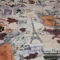 Хлопковая ткань (бязь Gold) 220см Париж на карте