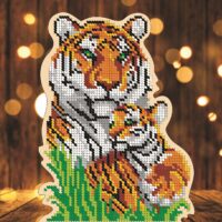 Фея Вышивки ФНГ-59 Тигрица с тигренком деревяная схема под бисер