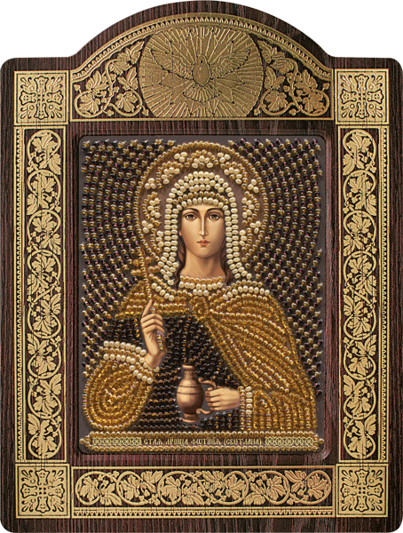 Новая Слобода СН8168 Св. Мц. Фотина Самаритянка (Светлана), набор для вышивания бисером с рамкой