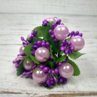 Жемчужинка с тычинками на проволке 2016-1-9-1 фиолет