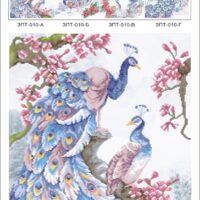 Золотая подкова ЗПТ-010а Павлины, схема под бисер