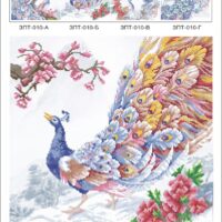 Золотая подкова ЗПТ-010б Павлины, схема под бисер