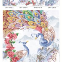 Золотая подкова ЗПТ-010в Павлины, схема под бисер