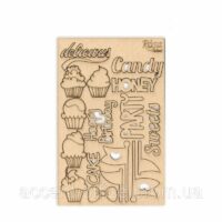 Чипборд для скрапбукинга 13*20см Cake delicious 1 картон