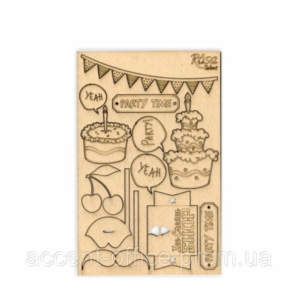 Чипборд для скрапбукинга 13*20см Cake delicious 4 картон