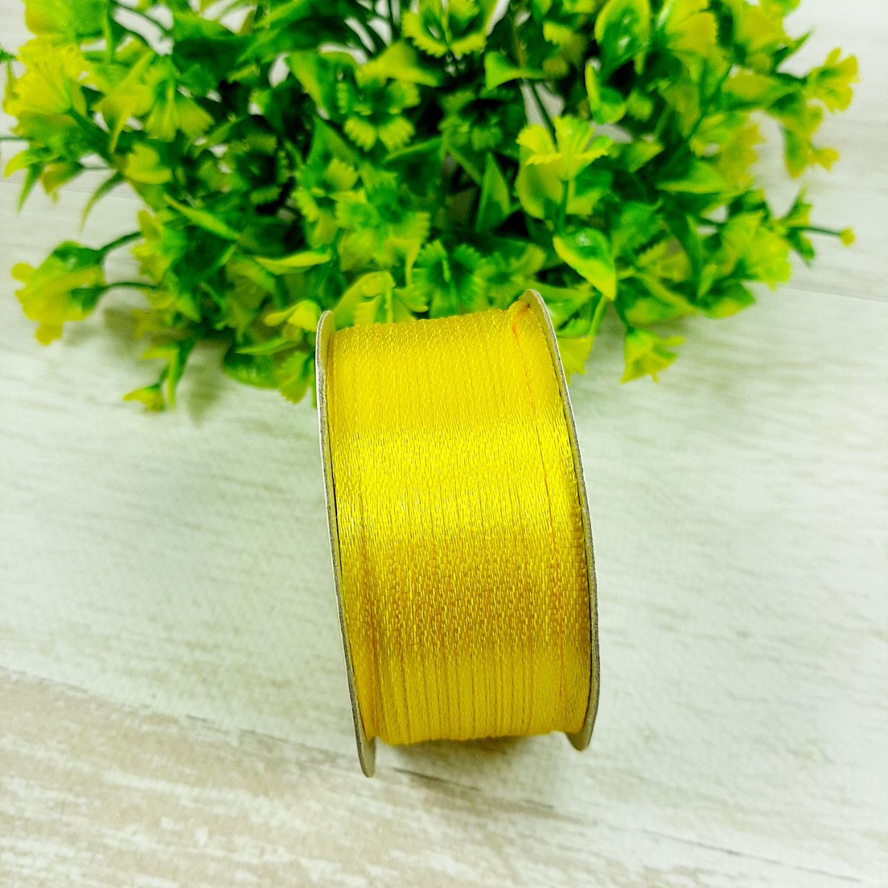 Стрічка атласна 3мм 91,5м 013 Лимон