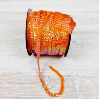 Пайета на нитке d6мм №25ab оранжевая галограмма