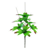 Нога букетна з листям півонії з кантом на 9 голів проста 450мм 945-4-5