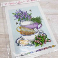 Схема для вишивки нитками А4-16-163 Лаванда в чашках 30*21см