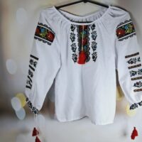 Вишиванка жіноча біла,р.38,дов.рукав