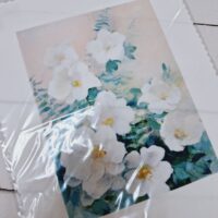 Принт для вишивки "Квіти білі" WH-234 А5 13*19см