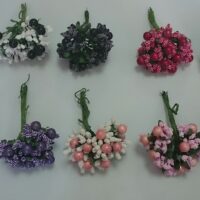 Жемчужинка с тычинками на проволке 11см разные 4335