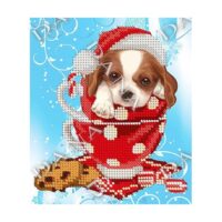 ДАНА-1208 Новогодний щенок, схема под бисер