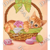 ДАНА-1213 Котик в лукошке, схема под бисер